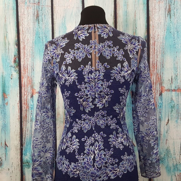 Tadashi Shoji Kalinda Embroidered Trumpet Gown - Picture 4 of 8